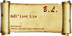 Bálint Lia névjegykártya