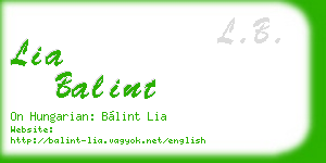 lia balint business card